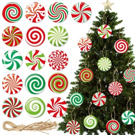 16Pcs Christmas Hanging Ornament for Tree,Xmas Hanging Pendants Tree Decorations,Funny Mini Christmas Candy Hanging Baubles Ornament Paper Cards for Christmas Tree Home Couryard Decorations