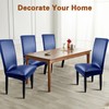 WUSOUPU Navy Leather Chair Covers for Dining Chairs Set of