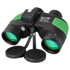 ESSLNB 7X50 Marine Binoculars - IPX7 Waterproof with Illuminated Rangefinder, Compass, BAK4 Prism, FMC, Floating for Navigation, Hunting - Includes Bag and Strap