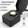 BN-LINK 24-Hour Mechanical Outdoor Light Timer, Waterproof, Heavy Duty, 15A