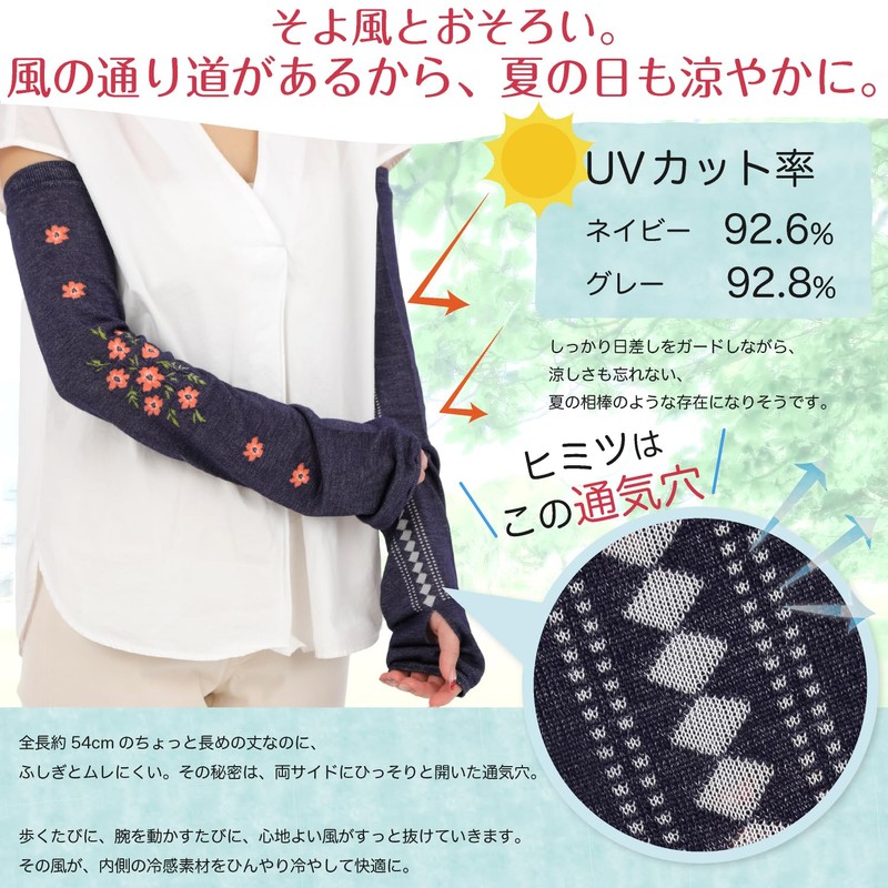 [Dot Japan] Sodeko Arm Cover Made in Japan, grey yellow