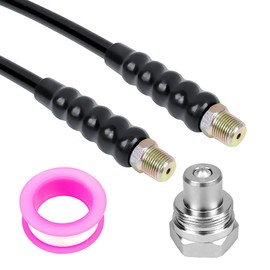 AMZCNC 10' 10000psi High Pressure Hydraulic Hose CH-604 Coupler 3/8" Thread Hydraulic Hose Assembly,1/4" ID x 10 ft(BLACK, 10' 10000 PSI 3/8")
