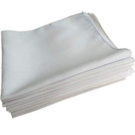 RJM 10 Pack Mens White Polyester Cotton Handkerchiefs