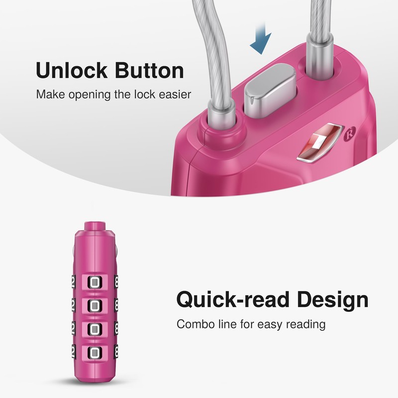 Puroma 2 Pack TSA Approved Luggage Locks, 4 Digit Combination