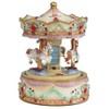 Musicbox Kingdom Karussell beige mit rotem Stein, Maße: Ø10,8x16,5 cm,