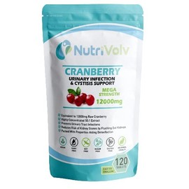 Cranberry 12,000mg Tablets — 120 Tablets Non-Alcoholic & Gluten-Free Antioxidant Syrup — Fights Urinary Tract Infections & Strengthens Your Immunity — Naturally Extracted Pure Cranberries