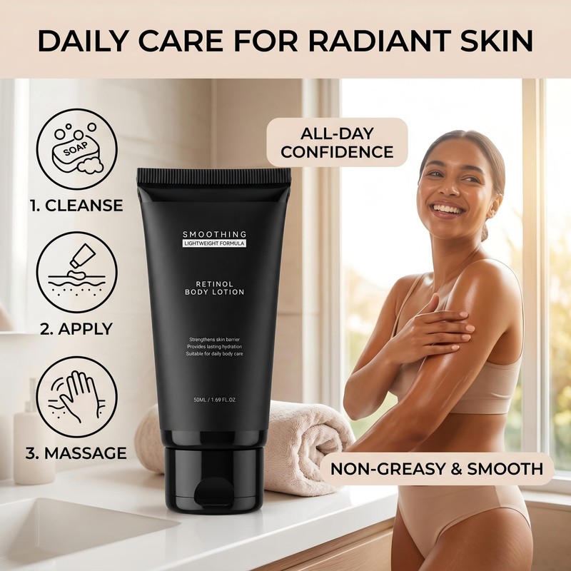 Retinol Body Lotion - Lightweight Smoothing Body Cream - 1.69