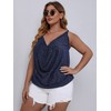 Floerns Women's Plus Size Glitter Draped Neck Sleeveless Backless Cami