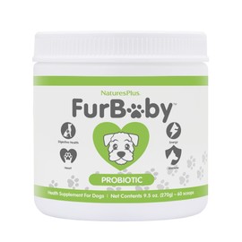 NaturesPlus FurBaby Probiotic for Dogs - 9.5 oz - Supports Digestive, Heart, Liver & Immune Health - 60 Servings