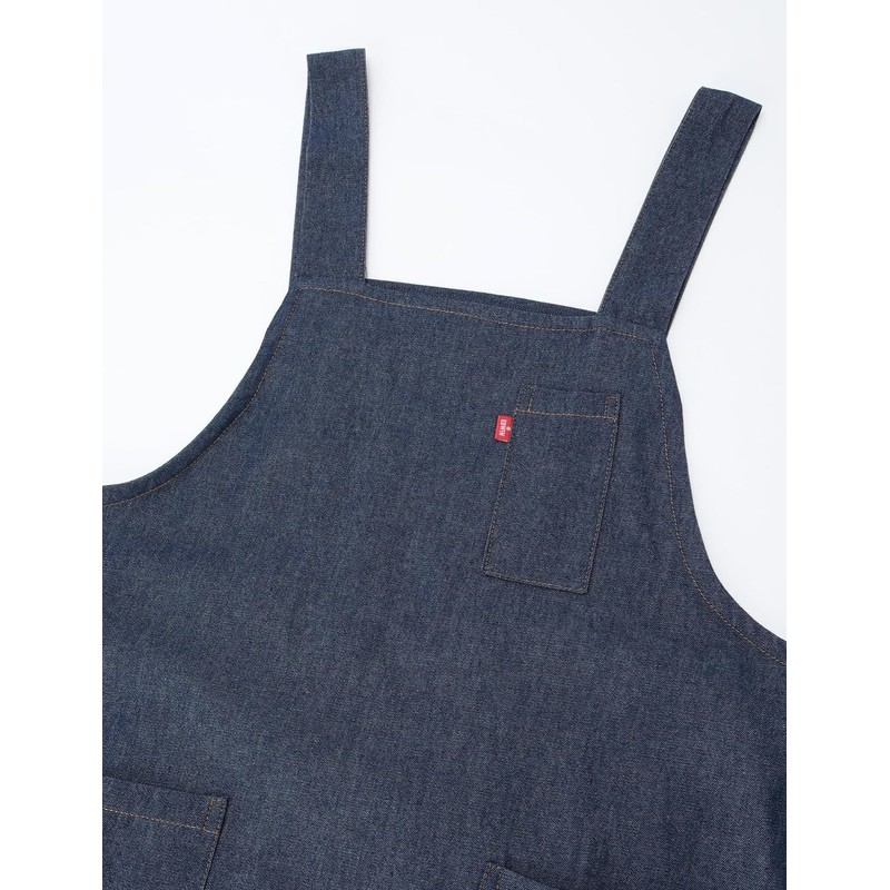 Edwin Apron with Two Stage Adjustable Back Button, Denim H-Shape,