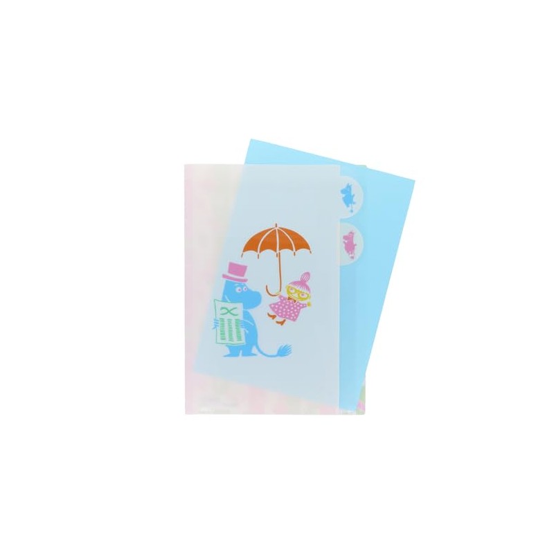 Sunstar Stationery PLAY S2173000 Moomin Clear File, 5 Pockets, 80th