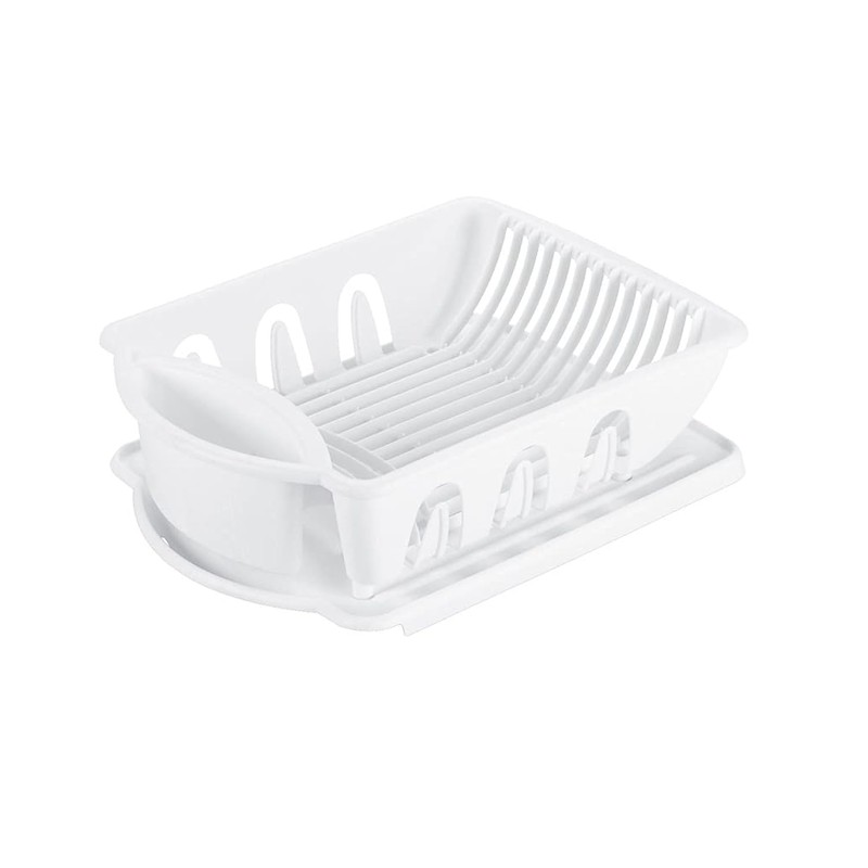 Sterilite 06218006 Sink Dish Rack Drainer, White