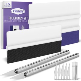 Filzada® Squeegee for Film XXL Set – Professional Foiling Tool for Squeegee Film – Squeegee Set for Foiling – Squeegee Plotter/Foil Squeegee – Foiling Tool Set – Squeegee with Felt Edge/Felt Squeegee