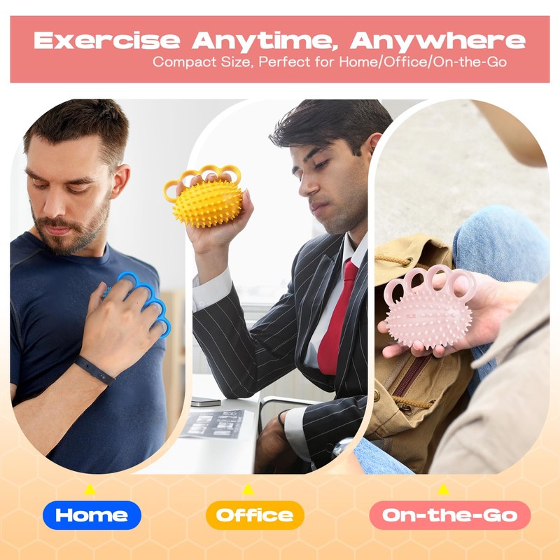 Hand Exercise Ball, Finger Therapy Ball, Grip Strengthener for Adults
