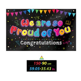Congratulations Banner We Are So Proud Of You Banner Congratulation Backdrop Kindergarten Graduation Decoration Banner Preshool Nursery Primary School Graduation Party Decorations