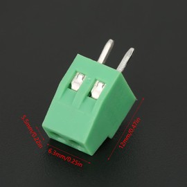 PCB Mounting Screw Terminal Block 50Pcs/Set 2 Pin Pitch 2.54mm Green PCB Universal Screw Terminal Block Connector Assortment Kit