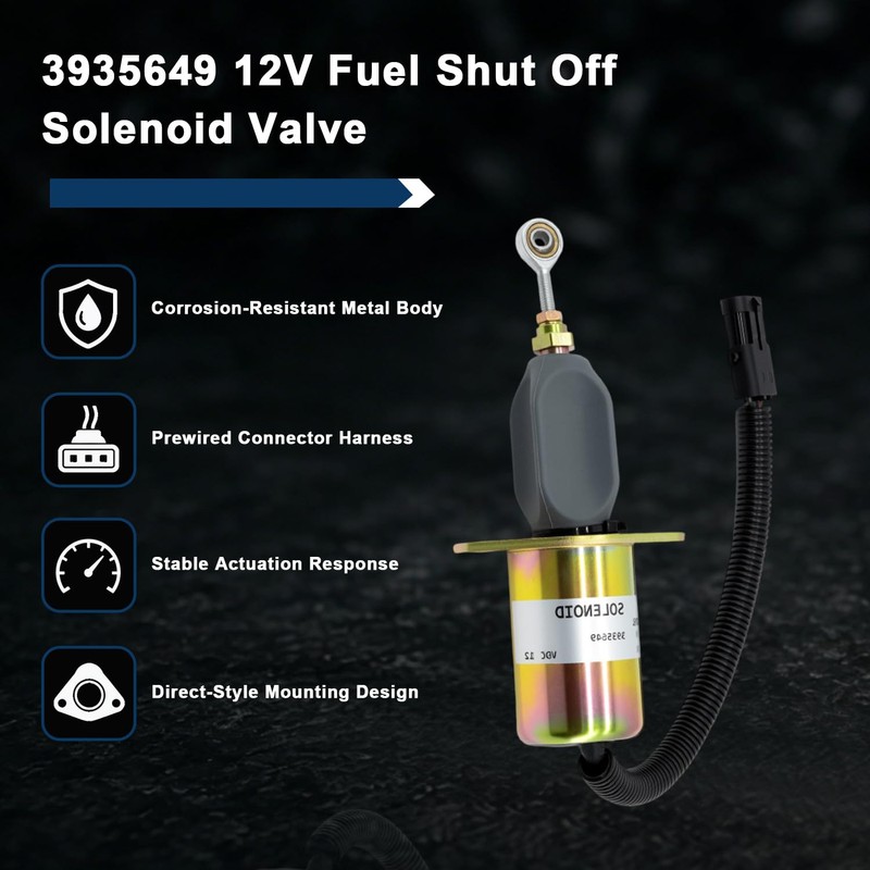 3935649 Fuel Shut Off Solenoid Valve 12V fit for Cummins
