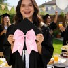 Graduation Bow Class of 2026 Pink Grad Cap Bow Hair