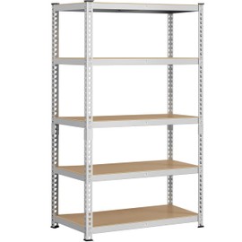 Yaheetech Storage Shelves 5 Tier Garage Shelving Heavy Duty Garage Shelves Adjustable Metal Shelving Unit Utility Rack Industrial Shelving for Warehouse Pantry Closet, 35.5″W × 17.5″D × 72″H, Silver