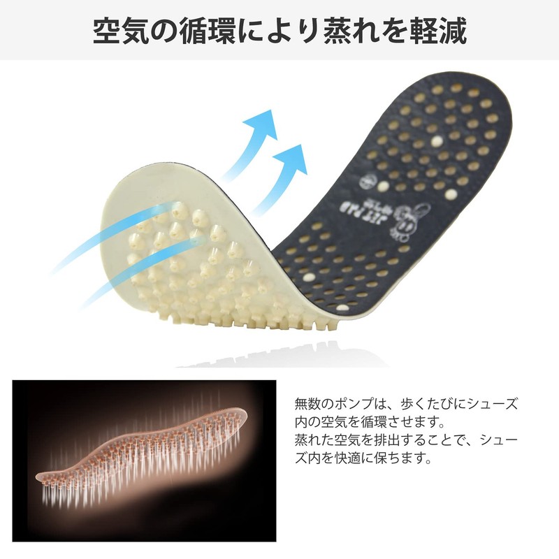VAXPOT VA-8253 BLK Insole, Insole, Reduces Stuffiness, High Breathability, Circulates