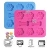 2 in 1 Silicone Molds，2 Pack Silicone Puppy Paw Print