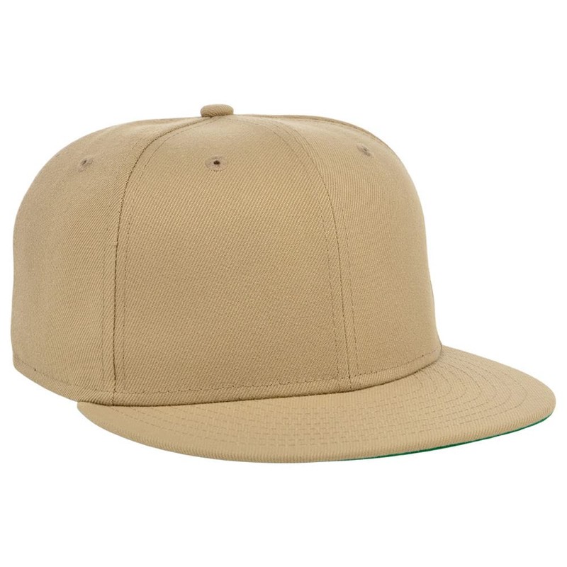Lids Blank Full Court w/Colored Under Visor Fitted Cap Khaki/Green