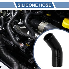 X AUTOHAUX 1 Pcs 45-51mm/1.77-2.01" ID 90mm/3.54" Length 45 Degrees Black Car Silicone Hose Coolant Hose Universal