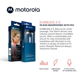Motorola EARBUDS 2S Audífonos con Micrófono Manos Libres Nueva Línea