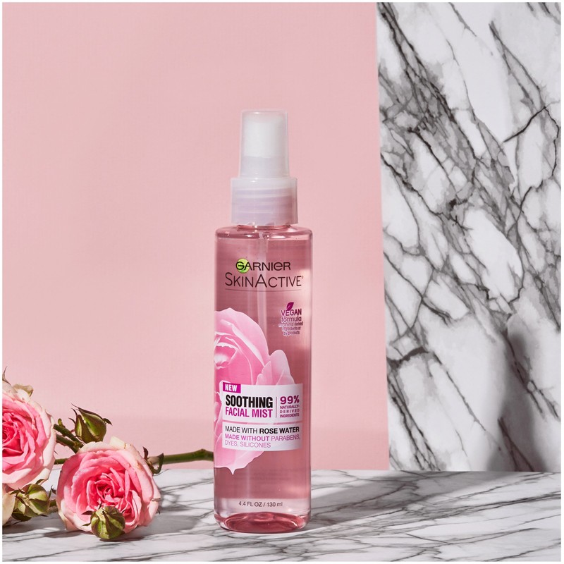 Garnier SkinActive Facial Mist Spray with Rose Water, 4.4 Fl