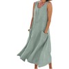 Pinclodly Summer Dresses for Women 2024 Cotton Linen Elegant Flowy