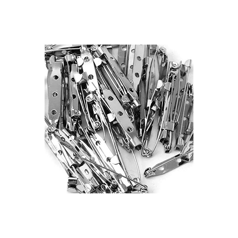 35 x Silver 16mm Metal Brooch Pins for Jewellery Making