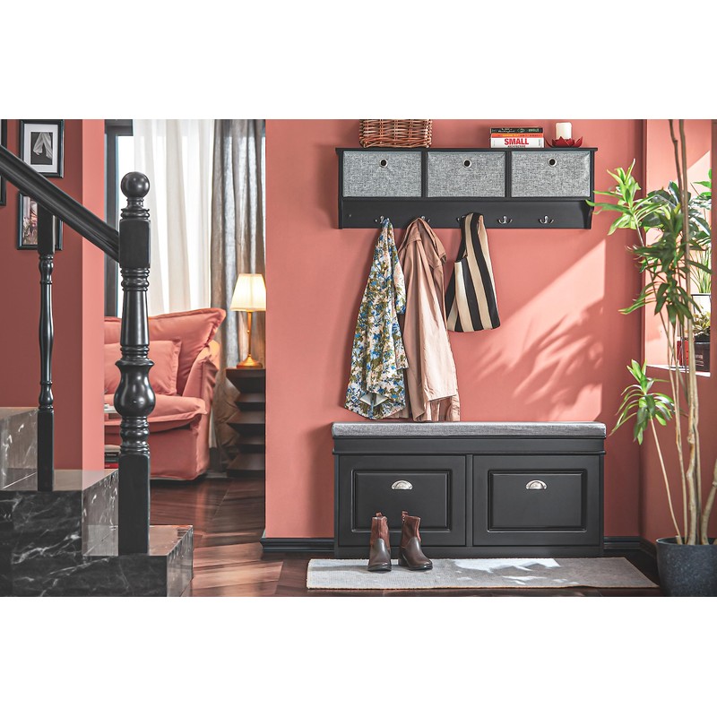 SoBuy Wall Shelf with Hooks, Coat Rack Wall Mount with