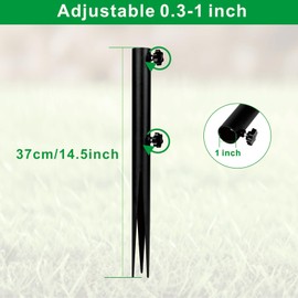 VANROUG 2 Pcs Steel Torch Stakes, Outdoor Lights Stakes for Ground Metal, Flag Spike Ground Stake, Flag Pole Ground Mount, Torch Stakes for Ground for Flagpoles, Replacement Stakes for Solar Lights