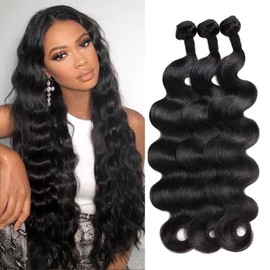 12A Unprocessed Brazilian Human Hair Body Wave human hair bundles 3 Bundles 22 24 26 Inch 300g/Pack Natural Black soft Smooth Double Weft Quick Weft Extensions for Women