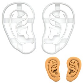 BAKERLOGY Pair of Ears Cookie Cutters - Detailed Cookie Cutter Design for Baking and Crafting, Ideal for Fondant, Dough, Clay