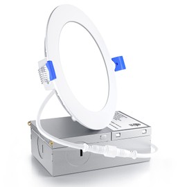 Ensenior 1 Pack 4 Inch LED Recessed Ceiling Light, Dimmable, 6000K Clear White, 750LM 9W 120V, High Brightness Canless Wafer Downlight - ETL&FCC&IC