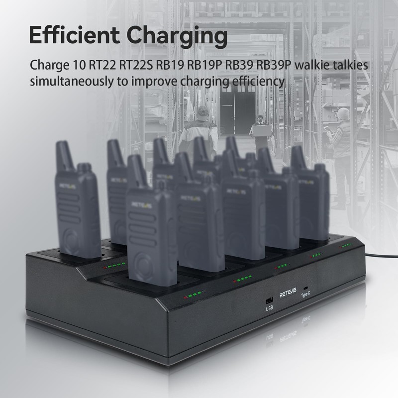 Retevis RT22 10-Way Walkie Talkie Charger, Ten Way Multi Unit