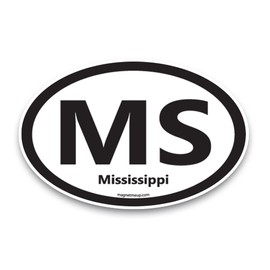 Magnet Me Up MS Mississippi US State Oval Magnet Decal, 4x6 Inches, Heavy Duty Automotive Magnet for Car Truck SUV
