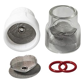 Furick Cup Dual FUPA #12 Welding Cup Kit (1 Glass & 1 Ceramic Cup, O-Rings, 1 Spare Diffuser)