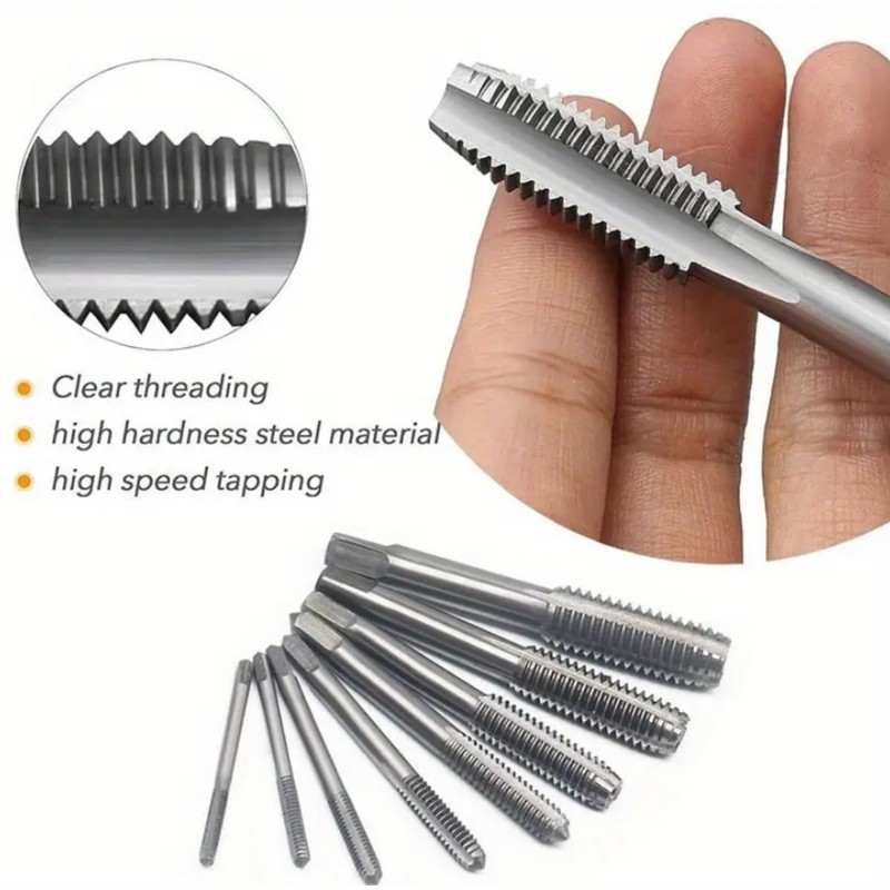 3 Pcs Metric Hand Tap & Die Set, M12 x