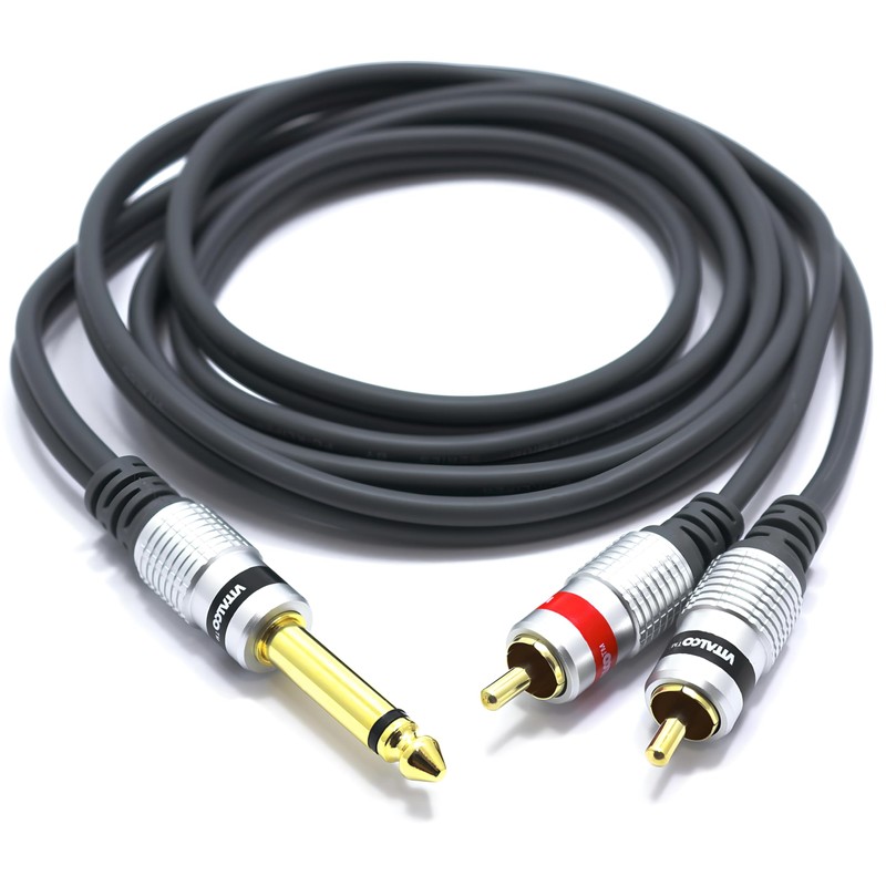 VITALCO MK80 6.3 mm Jack to 2x RCA Audio Cable,