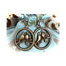 Bronze Dangle Bird Earrings Nature. Jewelry Earrings for Women #3298FE556