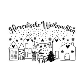 NEWSTAMPS Stempel Himmlische Weihnachten Motivstempel aus Holz & Gummi zum Karten und Geschenke basteln, Holzstempel für Weihnachten, Weihnachtskarte, Advent, Scrapbook, Textilstempel, Deko, Freunde