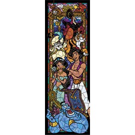Aladdin Stained Glass Clutch Series 456 Piece Jigsaw Puzzle, Stained Art, 7.3 x 21.9 inches (18.5 x 55.5 cm)