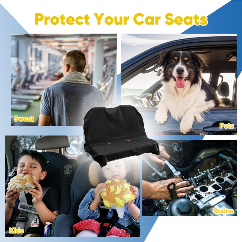 CICMOD Car Bench Seat Cover Universal Waterproof Black Heavy Duty