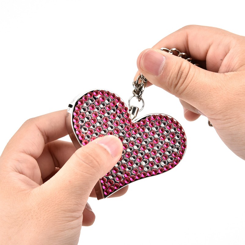 Self Defense Alarm Heart Shape Security Protect Personal Alert(Silver)