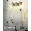 METWET Bathroom Light Fixtures, 3-Light Black and Gold Bathroom Vanity