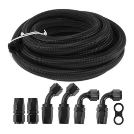 TUCKBOLD AN-10 Fuel Line Kit 20ft Vacuum Hose Automotive Fuel Hose Adapter 90 Degree Adapter 45 Degree Adapter 1 Set CPE Rubber Nylon Braid