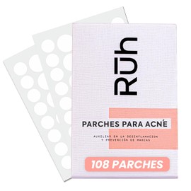 Parches para Acné 108 Pack – Parches Hidrocoloides Transparentes para Granos y Espinillas, Absorbentes y Protectores – Tratamiento Antiimperfecciones con Tecnología Hidrocoloide Avanzada Facial | RUH