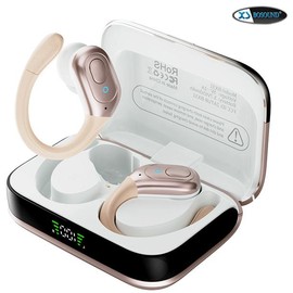 XS BOSOUND BOSOUND X31 Wireless Bluetooth Earbuds, 45Hrs Playback, LED Display Charging Case, Ear Hooks, IPX5 Waterproof, Over-Ear Design for Sports, Running, Workout - Color: Black